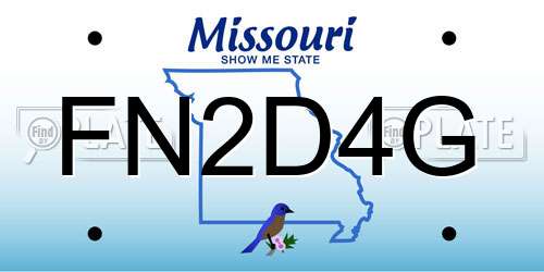 FN2D4G Missouri License Plate