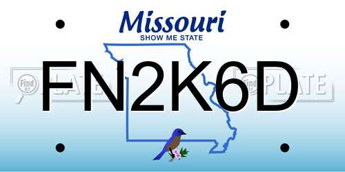 FN2K6D Missouri License Plate