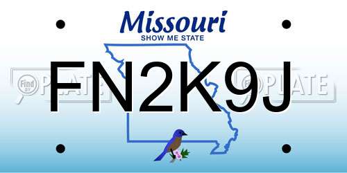 FN2K9J Missouri License Plate