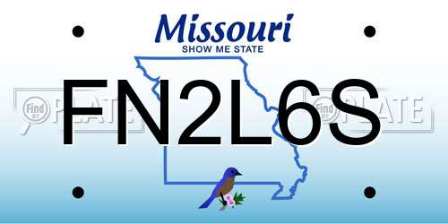FN2L6S Missouri License Plate