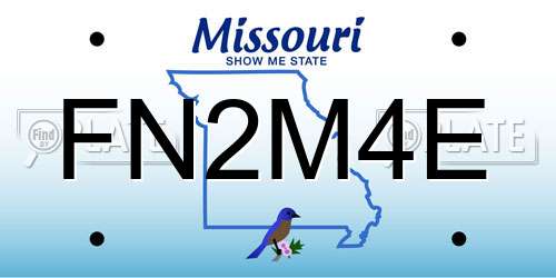 FN2M4E Missouri License Plate