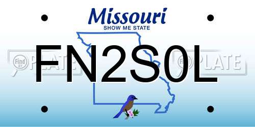 FN2S0L Missouri License Plate