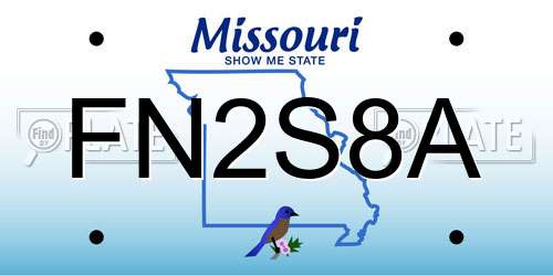 FN2S8A Missouri License Plate