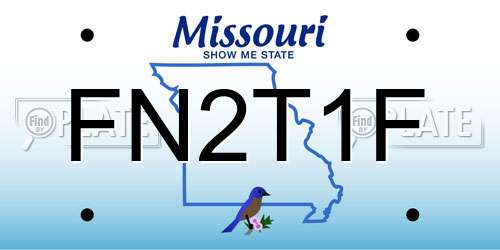 FN2T1F Missouri License Plate