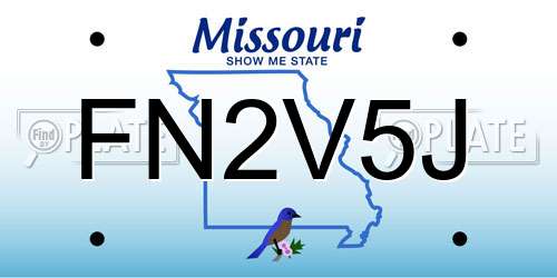 FN2V5J Missouri License Plate