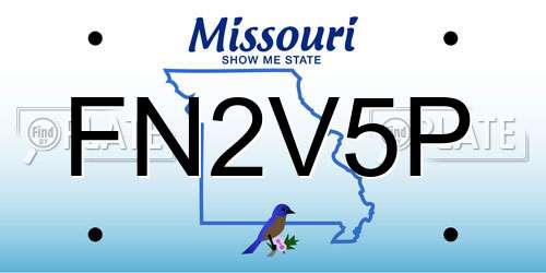 FN2V5P Missouri License Plate