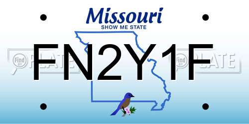 FN2Y1F Missouri License Plate