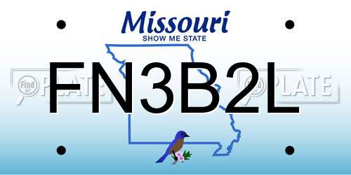 FN3B2L Missouri License Plate