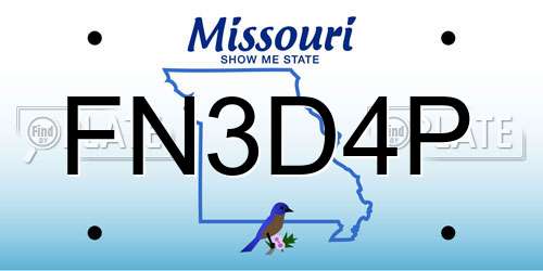 FN3D4P Missouri License Plate