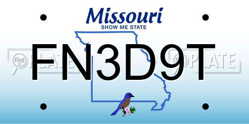 FN3D9T Missouri License Plate