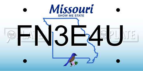 FN3E4U Missouri License Plate
