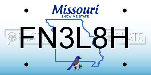 FN3L8H Missouri License Plate