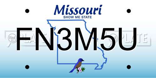 FN3M5U Missouri License Plate
