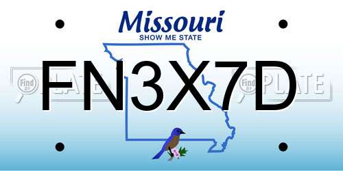 FN3X7D Missouri License Plate