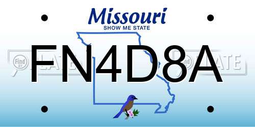 FN4D8A Missouri License Plate
