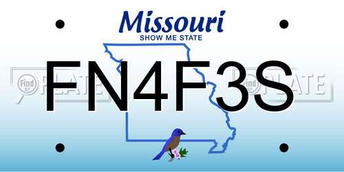 FN4F3S Missouri License Plate