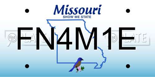 FN4M1E Missouri License Plate