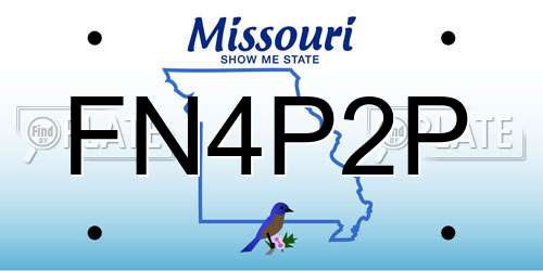 FN4P2P Missouri License Plate