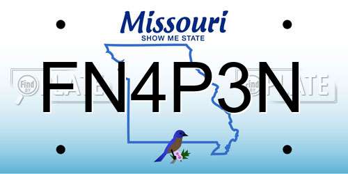 FN4P3N Missouri License Plate