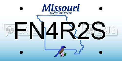 FN4R2S Missouri License Plate