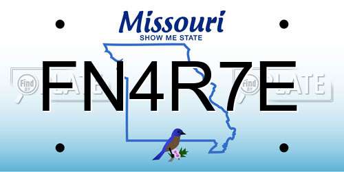 FN4R7E Missouri License Plate