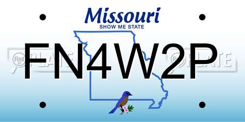 FN4W2P Missouri License Plate