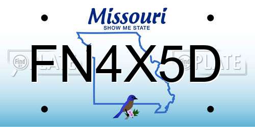 FN4X5D Missouri License Plate