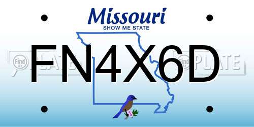 FN4X6D Missouri License Plate