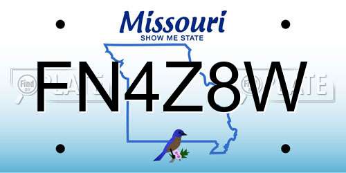 FN4Z8W Missouri License Plate