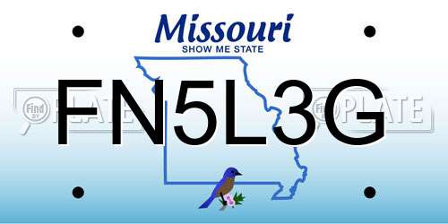 FN5L3G Missouri License Plate