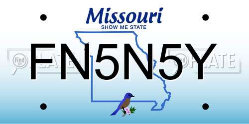 FN5N5Y Missouri License Plate