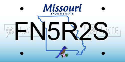 FN5R2S Missouri License Plate