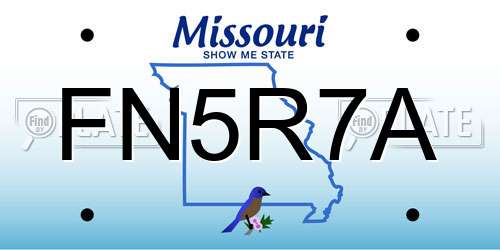 FN5R7A Missouri License Plate