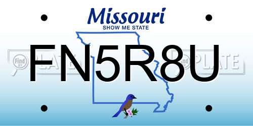 FN5R8U Missouri License Plate
