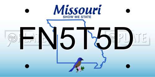FN5T5D Missouri License Plate