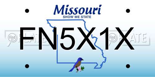 FN5X1X Missouri License Plate