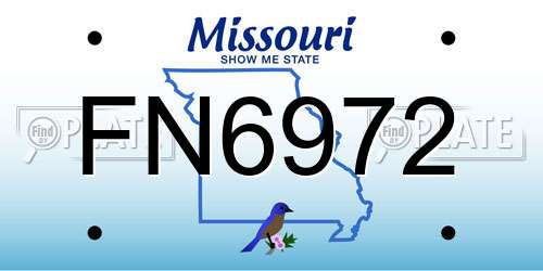 FN6972 Missouri License Plate