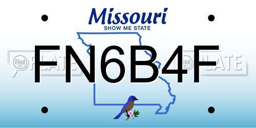 FN6B4F Missouri License Plate