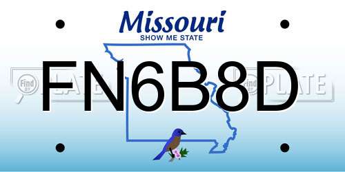 FN6B8D Missouri License Plate