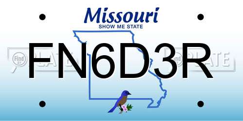 FN6D3R Missouri License Plate