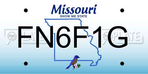 FN6F1G Missouri License Plate