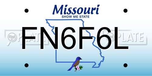 FN6F6L Missouri License Plate