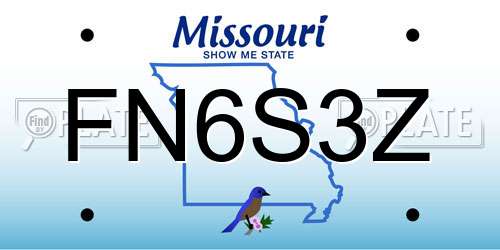 FN6S3Z Missouri License Plate