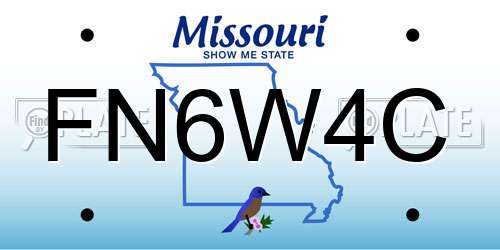 FN6W4C Missouri License Plate