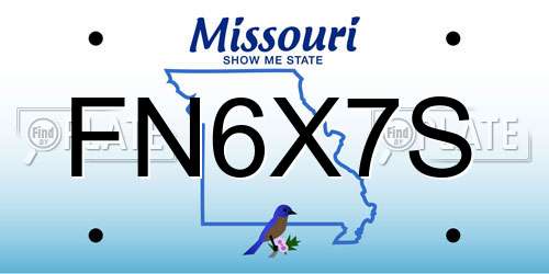 FN6X7S Missouri License Plate