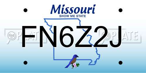 FN6Z2J Missouri License Plate