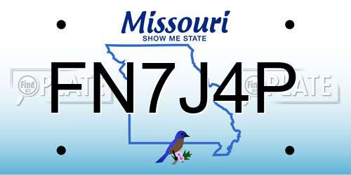 FN7J4P Missouri License Plate