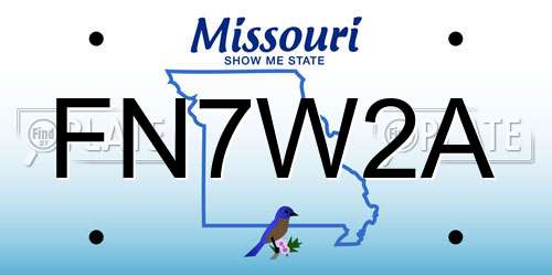 FN7W2A Missouri License Plate