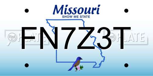 FN7Z3T Missouri License Plate