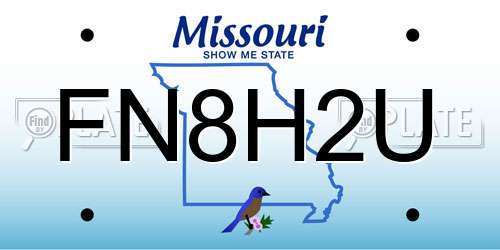FN8H2U Missouri License Plate